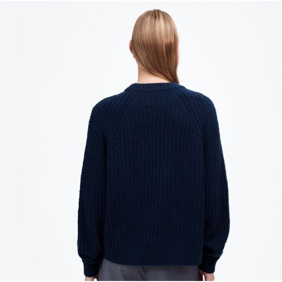 Madewell Ribbed Cotton Blend Sweater XS White NWT NT618 Wool Capsule Minimalist - Picture 4 of 5